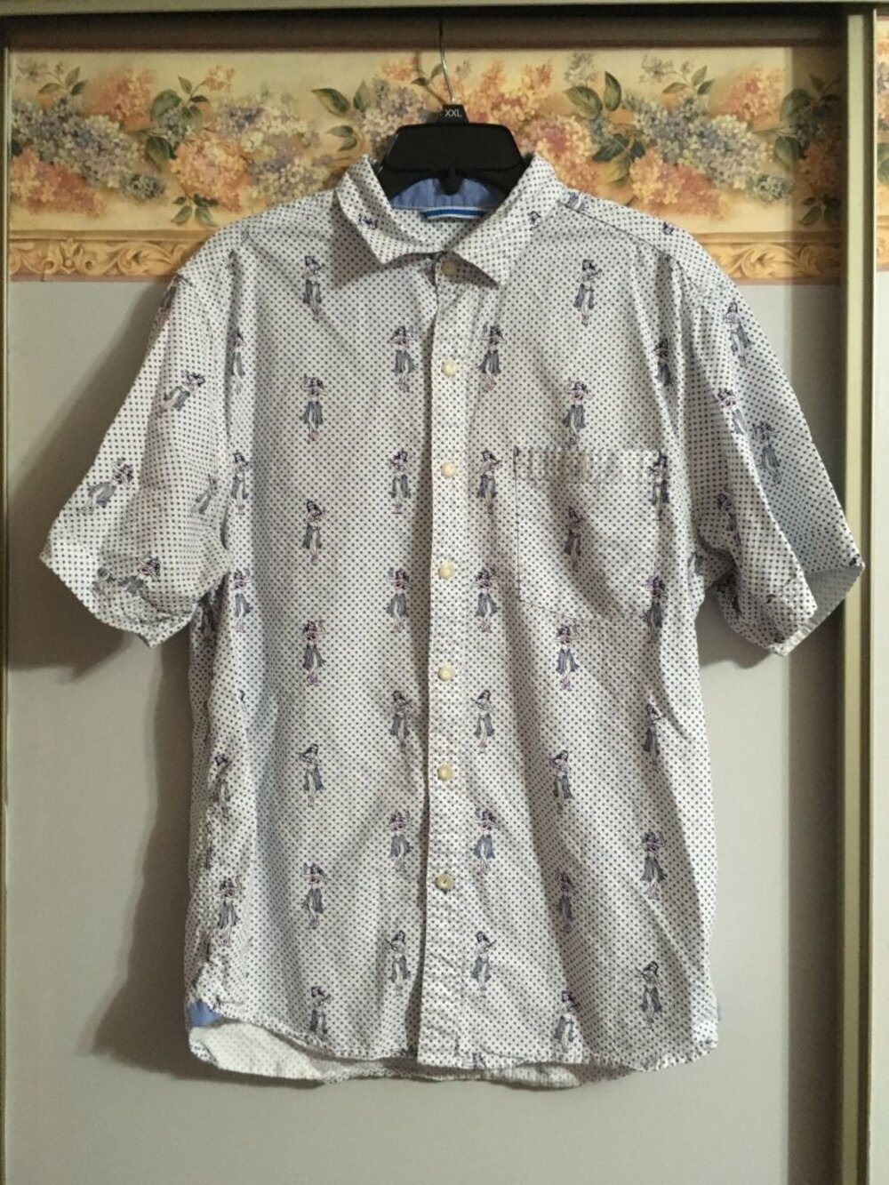 Tommy Bahama Medium Polka Dot Hula Girl Casual Vacation Occasion Button Up Shirt
